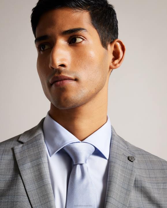 Ted Baker Elgoljs Wool Blend Check Jacket Gray Clothing Men TLPL1374