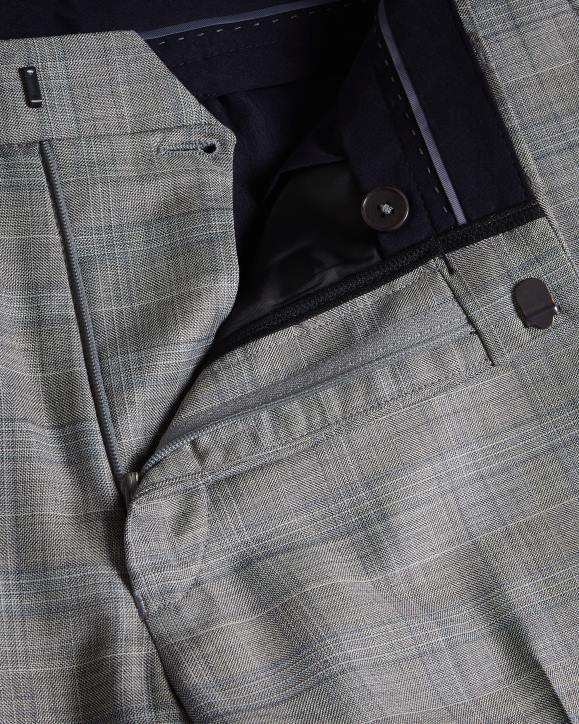 Ted Baker Elgolts Wool Blend Check Trousers Gray Clothing Men TLPL1397