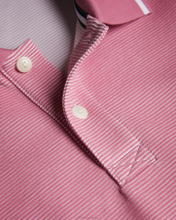 Ted Baker Ellerby Short Sleeve Striped Polo Shirt MID-PINK Clothing Men TLPL1413
