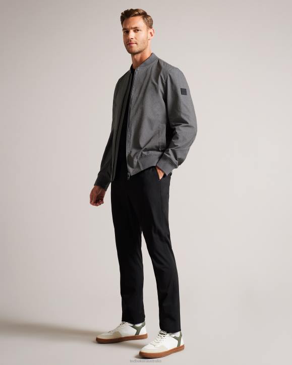 Ted Baker Elmhrst Textured Stretch Bomber Jacket Gray Clothing Men TLPL1424