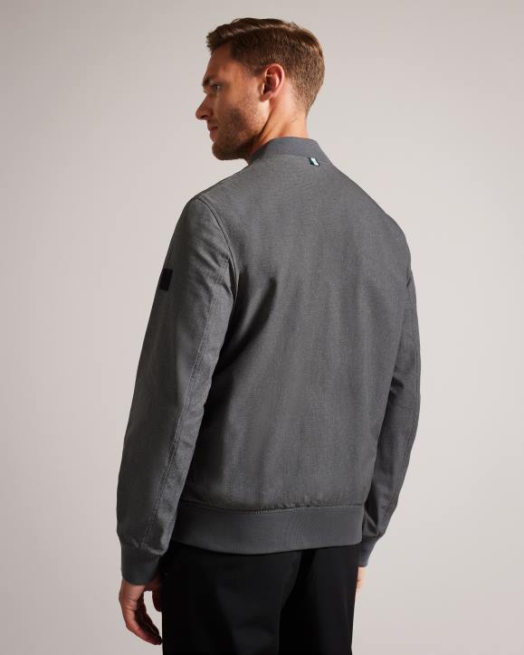 Ted Baker Elmhrst Textured Stretch Bomber Jacket Gray Clothing Men TLPL1424