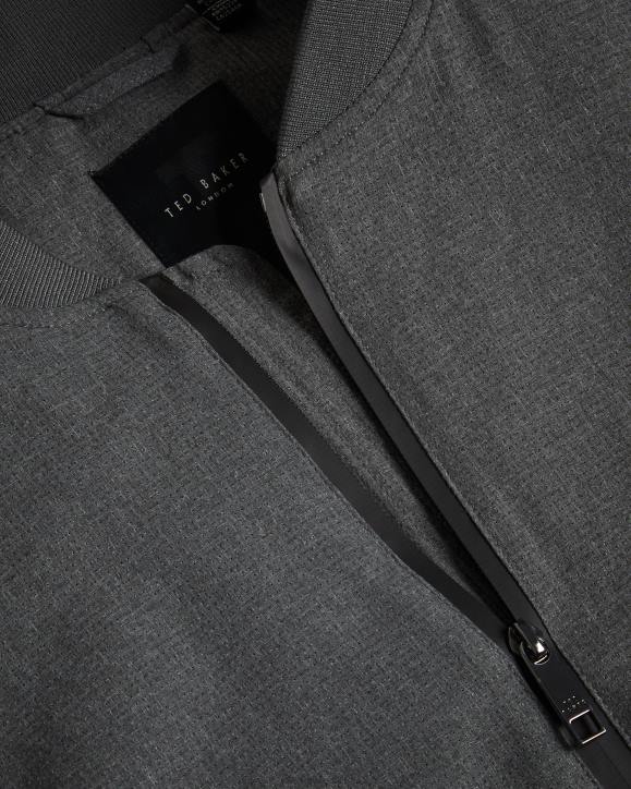 Ted Baker Elmhrst Textured Stretch Bomber Jacket Gray Clothing Men TLPL1424