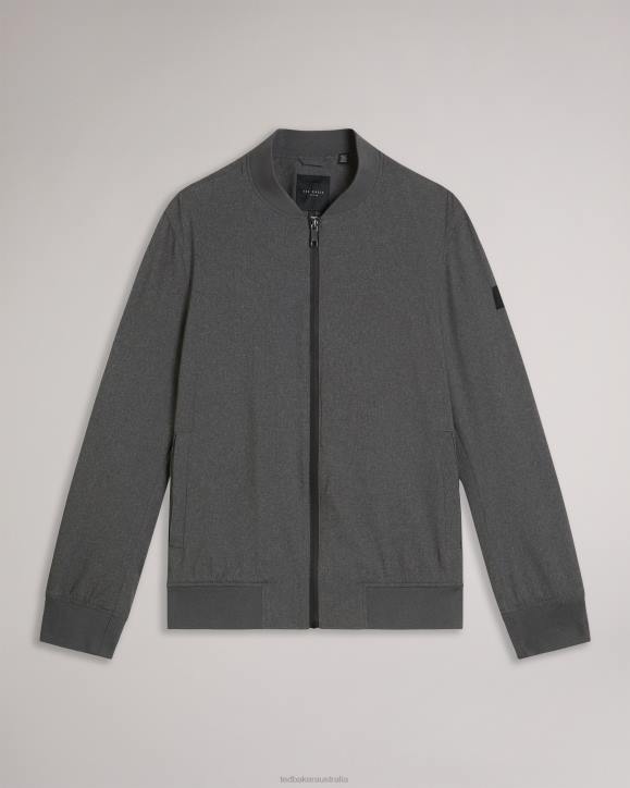 Ted Baker Elmhrst Textured Stretch Bomber Jacket Gray Clothing Men TLPL1424