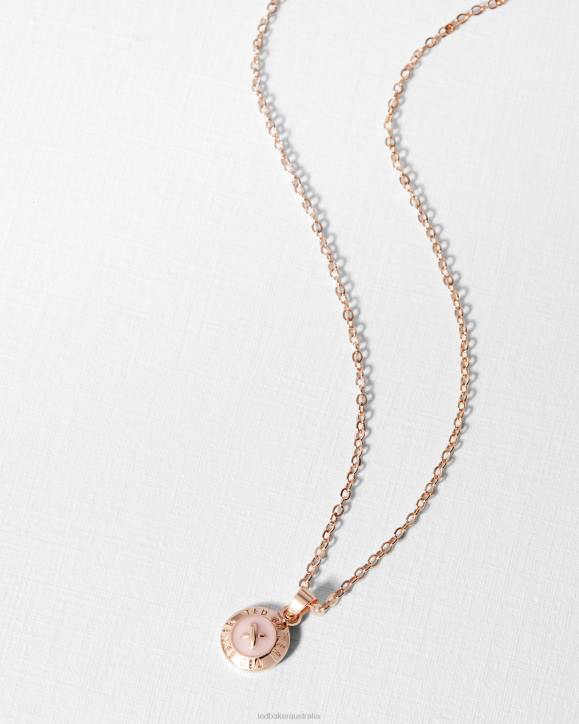 Ted Baker Elvina Enamel button necklace BABY-PINK Jewelry Women TLPL1108