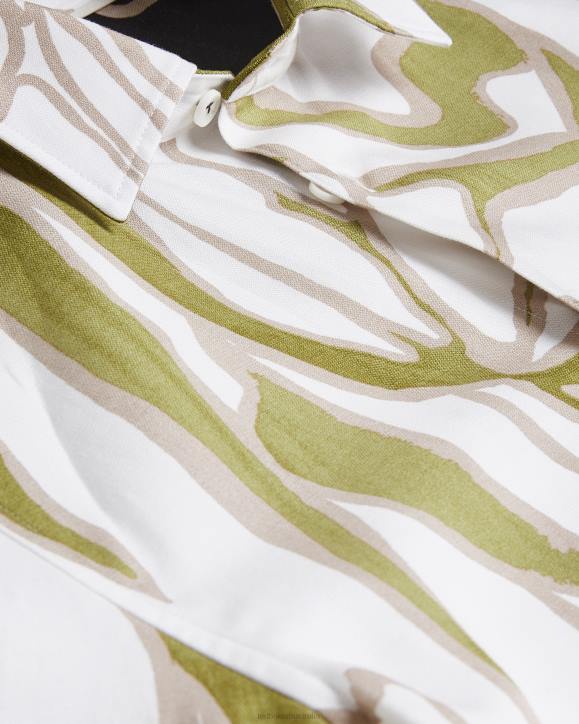 Ted Baker Errew Short Sleeve Abstract Print Shirt Ecru Clothing Men TLPL1549