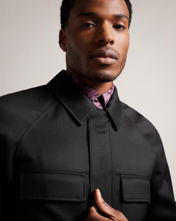 Ted Baker Filtyj Raglan Sleeve Wool Jacket Black Clothing Men TLPL1212