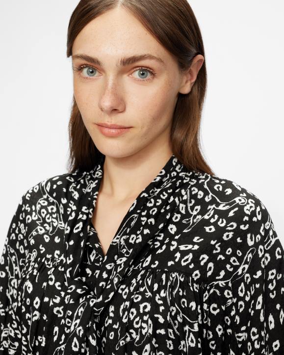 Ted Baker Gaelle Printed Pussy Bow Blouse Black Clothing Women TLPL555