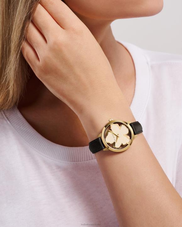 Ted Baker Galaten Magnolia Dial Leather Strap Watch Black Accessories Women TLPL1064