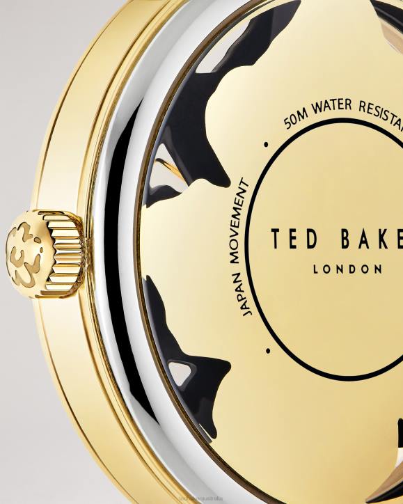 Ted Baker Galaten Magnolia Dial Leather Strap Watch Black Accessories Women TLPL1064
