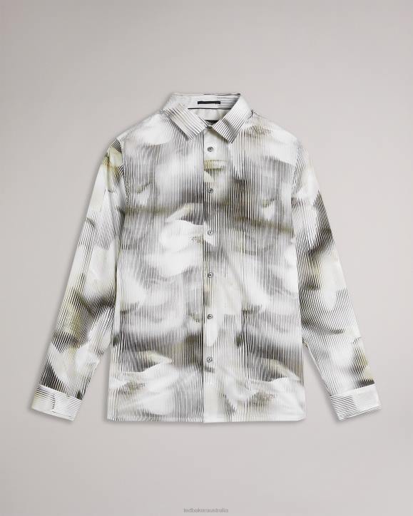 Ted Baker Galmoy Long Sleeve Glitched Floral Shirt Multicolor Clothing Men TLPL1303