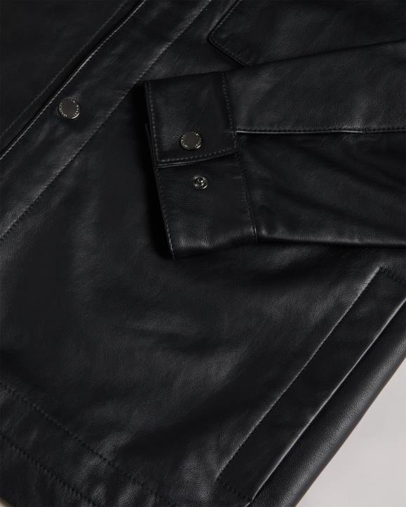 Ted Baker Garry Leather Shacket Black Clothing Men TLPL1516