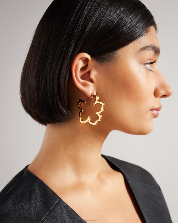 Ted Baker Geanni Magnolia Lillifora hoop earring Gold Color Jewelry Women TLPL1031