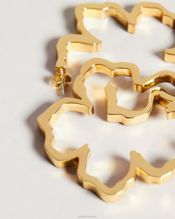 Ted Baker Geanni Magnolia Lillifora hoop earring Gold Color Jewelry Women TLPL1031