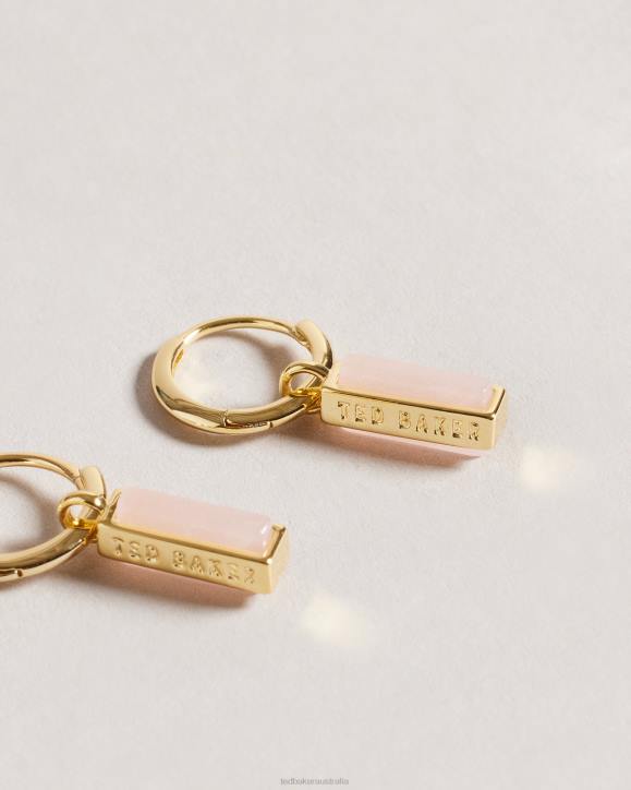 Ted Baker Gwennie TBJ2977 Gem Bar Huggie Earring PL-PINK Jewelry Women TLPL1047