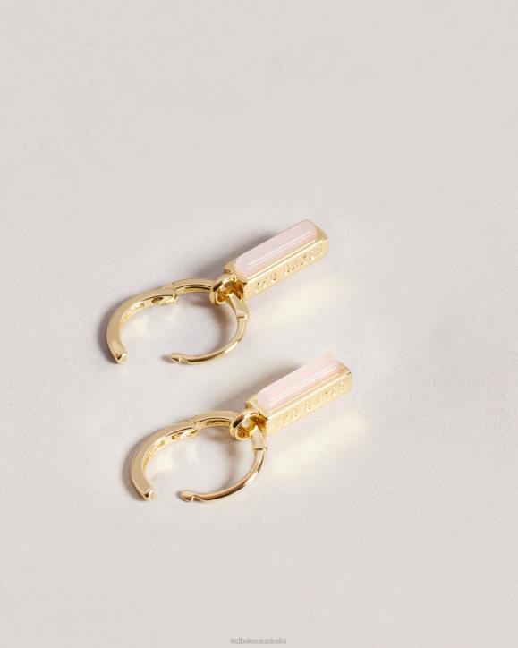 Ted Baker Gwennie TBJ2977 Gem Bar Huggie Earring PL-PINK Jewelry Women TLPL1047