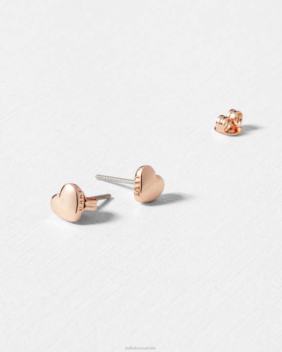 Ted Baker Harly Heart stud earrings Rosegold Color Jewelry Women TLPL1091