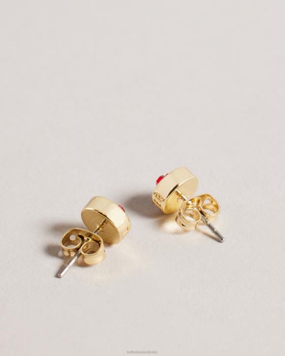 Ted Baker Heartan Glass Heart Stud Earrings Red Jewelry Women TLPL1084
