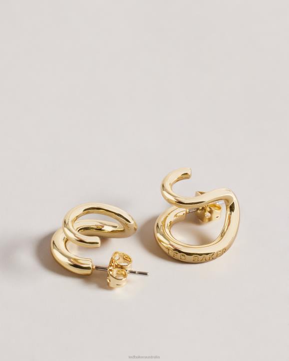 Ted Baker Hennriy Double Hoop Earrings Gold Color Jewelry Women TLPL1022