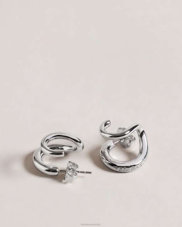 Ted Baker Hennriy Double Hoop Earrings Silver Color Jewelry Women TLPL1094