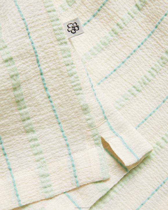 Ted Baker Hillma SS Seersucker Stripe Shirt Light Green Clothing Men TLPL1325