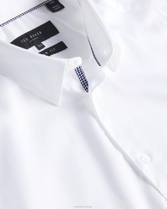 Ted Baker Holmess Long Sleeve Slim Fit Shirt White Clothing Men TLPL1354
