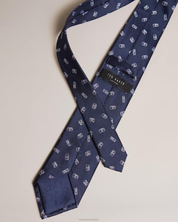 Ted Baker Hubert Jacquard Camera Tie Navy Accessories Men TLPL2000