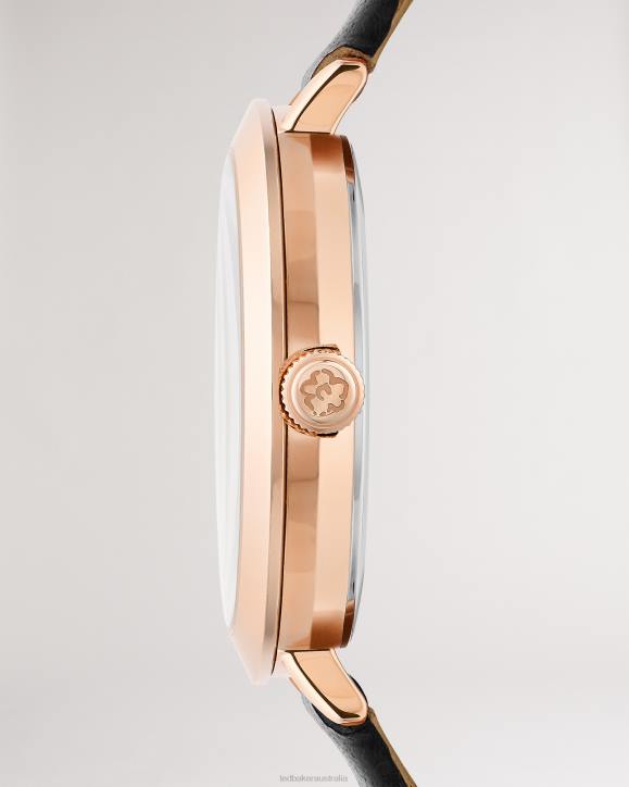 Ted Baker Isidoro Floral Print Watch With Leather Strap Black Accessories Women TLPL1060