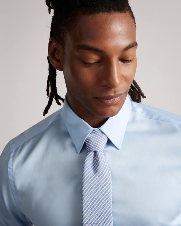 Ted Baker Islass Long Sleeve Slim Fit Shirt Pale Blue Clothing Men TLPL1456