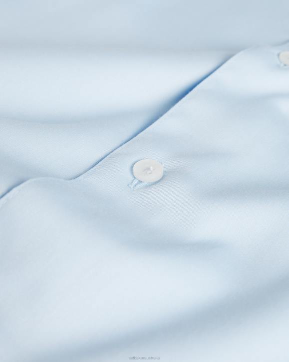 Ted Baker Islass Long Sleeve Slim Fit Shirt Pale Blue Clothing Men TLPL1456