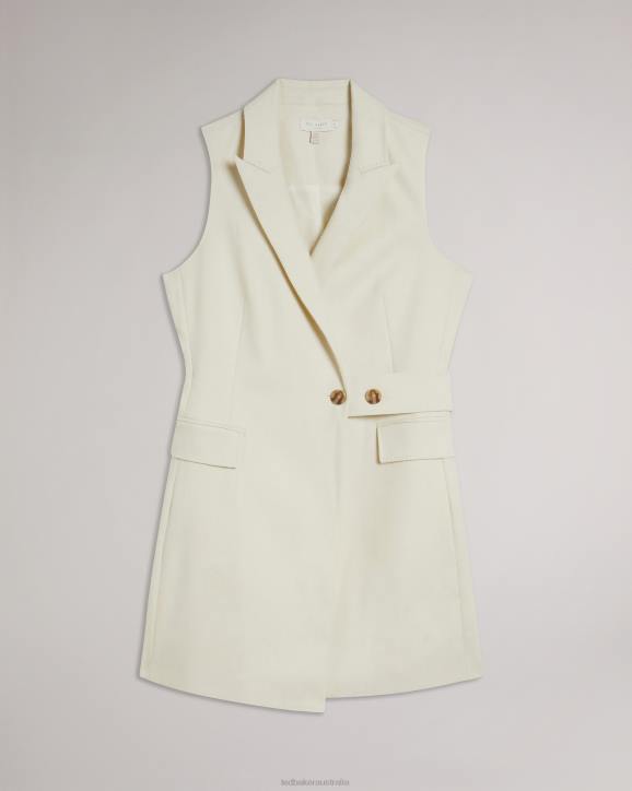 Ted Baker Joannid Sleeveless Blazer Mini Dress Ivory Clothing Women TLPL629