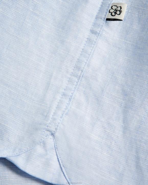 Ted Baker Kingfrd Short Sleeve Linen Shirt Light Blue Clothing Men TLPL1306