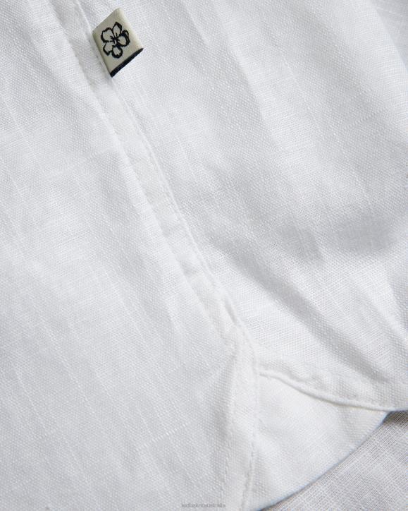 Ted Baker Kingfrd Short Sleeve Linen Shirt White Clothing Men TLPL1339