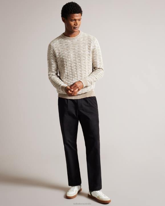 Ted Baker Kriskro Long Sleeve Textured Jumper White Clothing Men TLPL1518