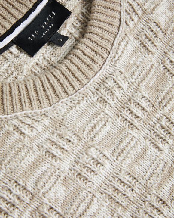 Ted Baker Kriskro Long Sleeve Textured Jumper White Clothing Men TLPL1518