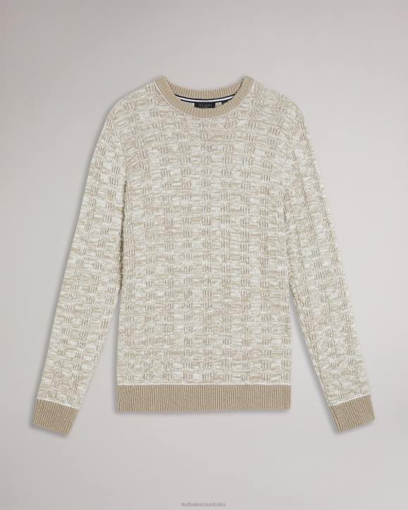 Ted Baker Kriskro Long Sleeve Textured Jumper White Clothing Men TLPL1518