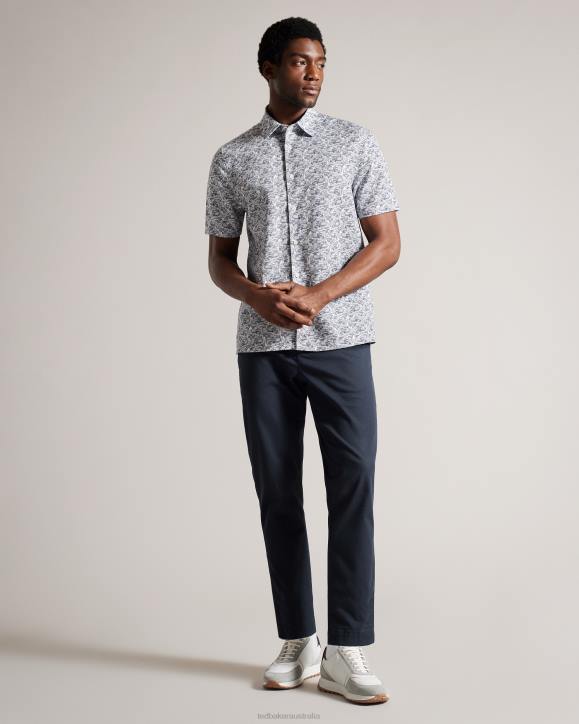Ted Baker Laghy Short Sleeve Greenhouse Shirt Light Blue Clothing Men TLPL1547
