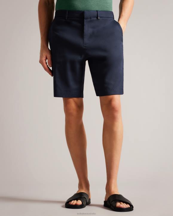 Ted Baker Leder Linen Blend Half Elasticated Shorts Navy Clothing Men TLPL1307