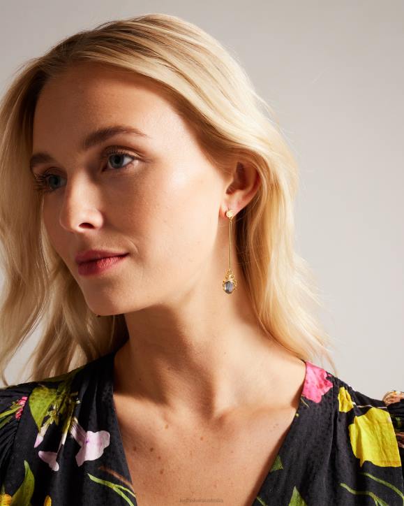 Ted Baker Lenniee Love Bug Crystal Drop Earrings Gold Color Jewelry Women TLPL1024