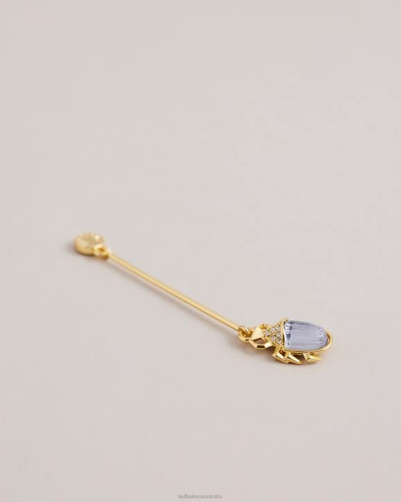 Ted Baker Lenniee Love Bug Crystal Drop Earrings Gold Color Jewelry Women TLPL1024