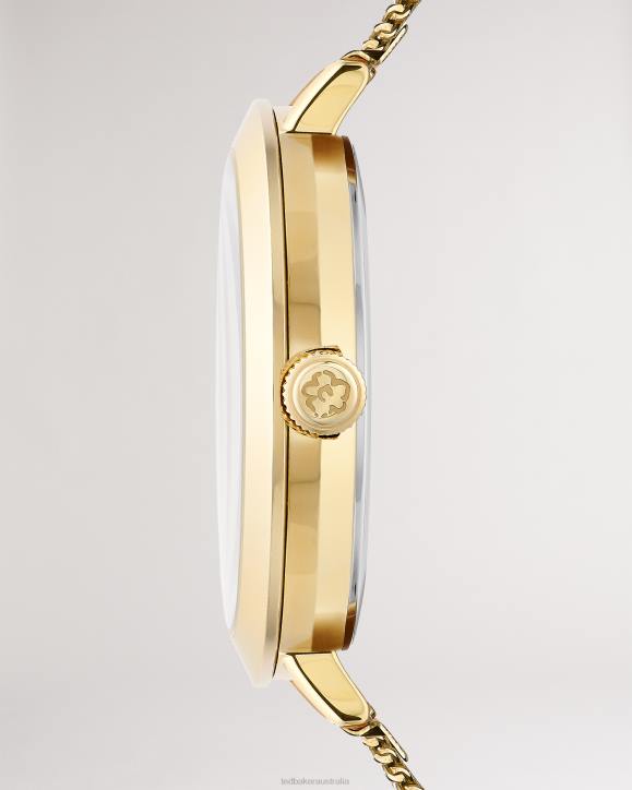 Ted Baker Lesedia Daisy Print Watch With Mesh Band Gold Color Accessories Women TLPL1141