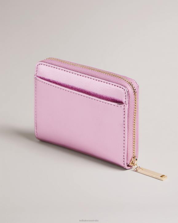 Ted Baker Lilleee Small Zip Around Leather Purse Pink Accessories Women TLPL1048