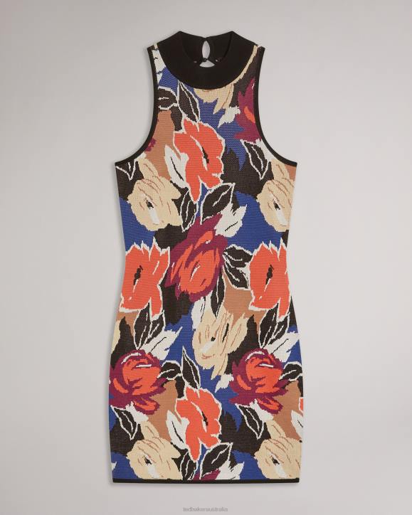 Ted Baker Lilyiii Open Back Knitted Bodycon Mini Dress Black Clothing Women TLPL614