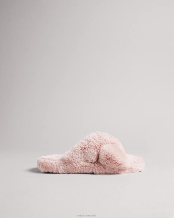 Ted Baker Lopply Faux fur slippers DUSKY-PINK Shoes Men TLPL923
