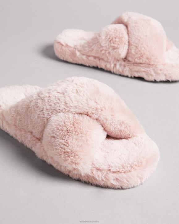 Ted Baker Lopply Faux fur slippers DUSKY-PINK Shoes Men TLPL923