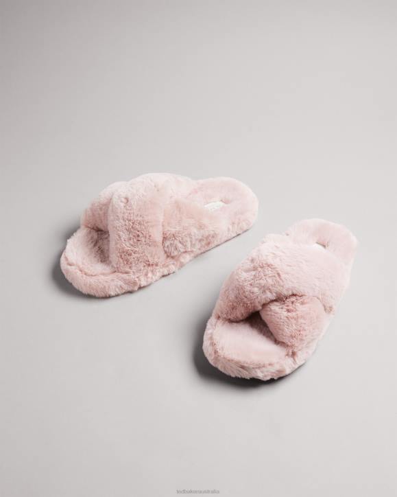 Ted Baker Lopply Faux fur slippers DUSKY-PINK Shoes Men TLPL923