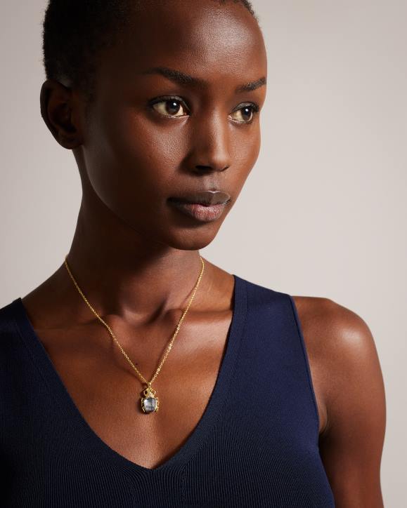 Ted Baker Luban Love Bug Pendant Necklace Gold Color Jewelry Women TLPL1072