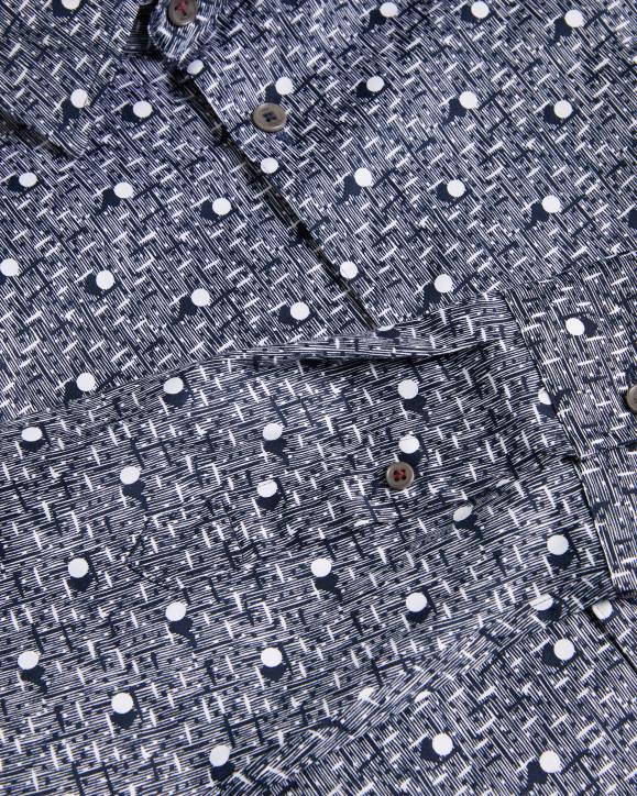 Ted Baker Maccle Long Sleeve Spot Print Shirt Navy Clothing Men TLPL1250