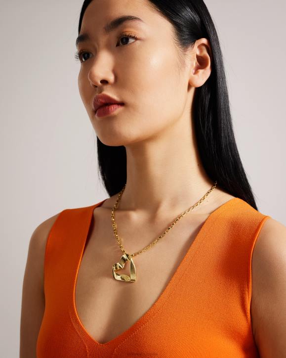 Ted Baker Mareka Infinity Heart Pendant Necklace Gold Color Jewelry Women TLPL1110