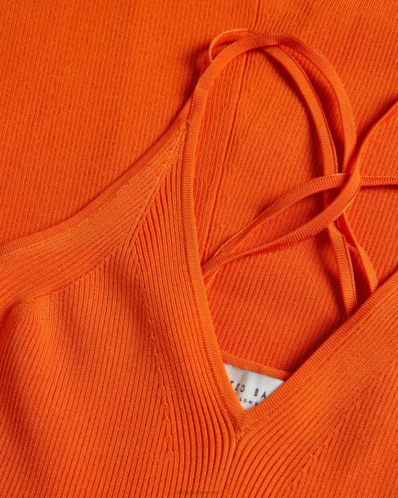 Ted Baker Marrlyy Rib Knit Maxi Dress Bright Orange Clothing Women TLPL255
