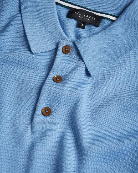 Ted Baker Mondsey Short Sleeve Wool Polo Shirt Pale Blue Clothing Men TLPL1593